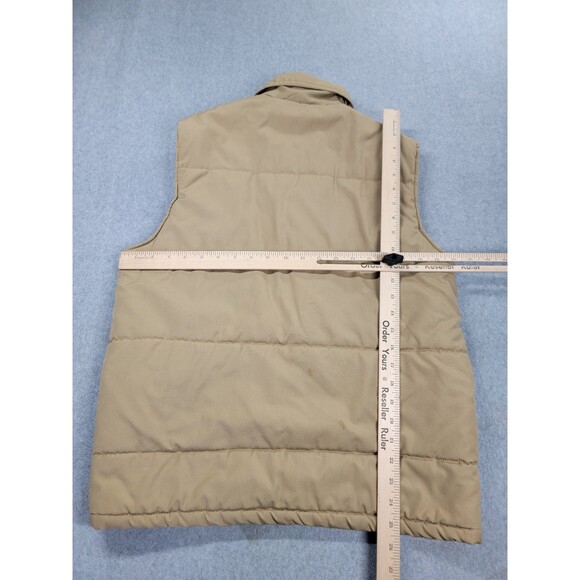 Vintage J C Penney Vest Mens M Brown  Full Zip Pockets Outdoor Puffer 80s - Picture 8 of 13